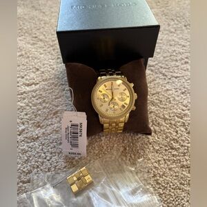 Michael Kors Ladies Gold Tone Chronograph Diamond watch MK5876